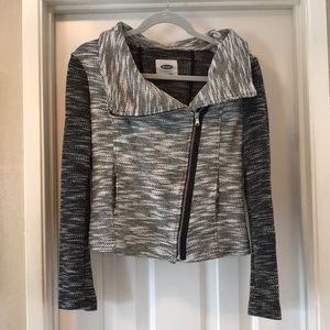 Old Navy Asymetrical Black/White Moto Jacket SizeS
